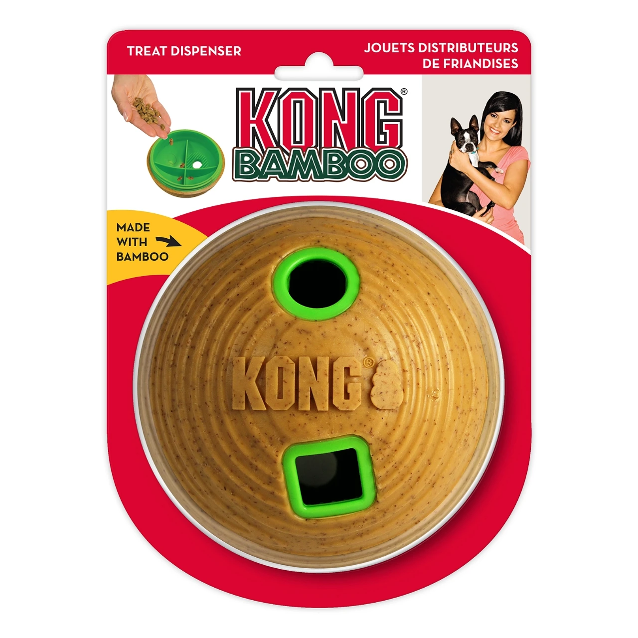 KONG Bamboo Ball 12 cm - aktiveringslegetøj til hunde